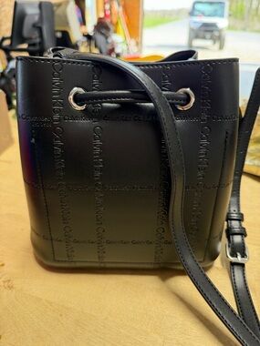Calvin Klein Black Crossbody Bucket Bag